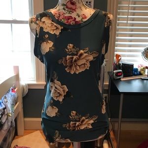 Blue floral tank top